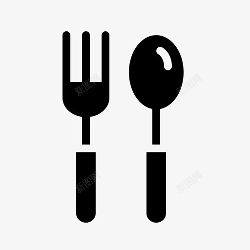 叉子和勺子餐具上菜图标svg_新图网 https://ixintu.com 上菜 厨房用具和器具 叉子和勺子 餐具