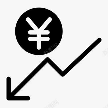 人民币损失通货膨胀成本计算图标图标
