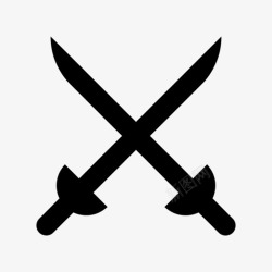 两把刀交叉剑刀中世纪剑图标高清图片