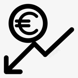 通胀欧元通胀货币支出图标高清图片