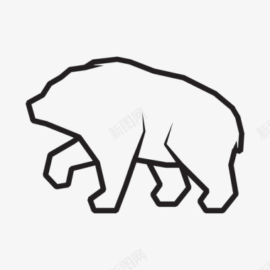 熊北美大型哺乳动物图标图标
