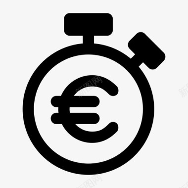 欧元秒表欧元时间欧元交易图标图标