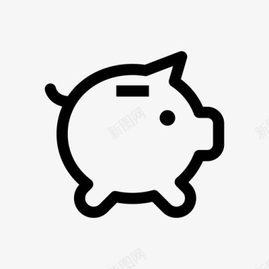 小猪银行儿童硬币图标图标