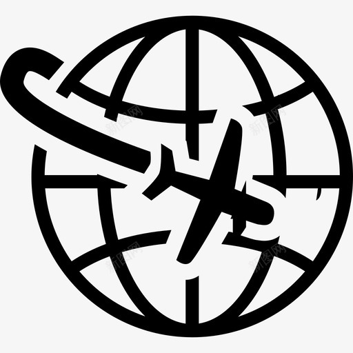 飞机环绕地球飞行交通地球图标svg_新图网 https://ixintu.com 交通 地球图标 飞机环绕地球飞行