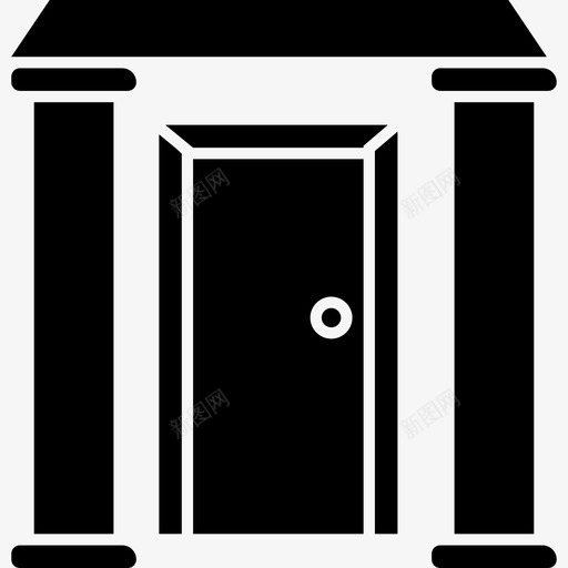 优雅的入口门有柱子建筑物图标svg_新图网 https://ixintu.com 优雅的入口门 建筑物 房屋 有柱子