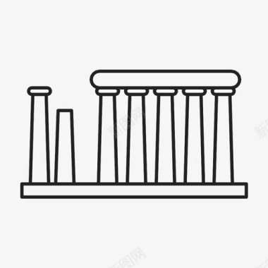 阿波罗神庙古代希腊图标图标