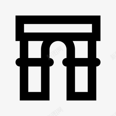 拱门纪念碑大理石图标图标
