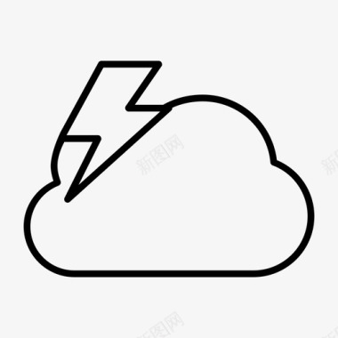 暴风云闪电电力图标图标