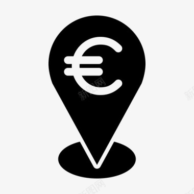 欧洲银行位置地点地图pin图标图标