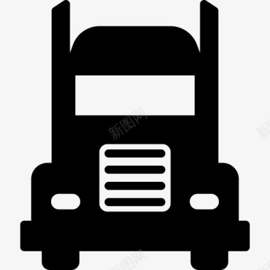 正面卡车运输物流配送图标图标