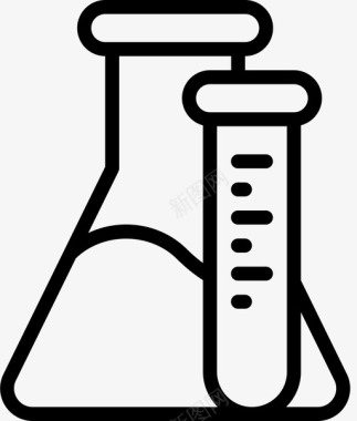 erlenmeyer烧瓶和试管smashicons科学概要图标图标
