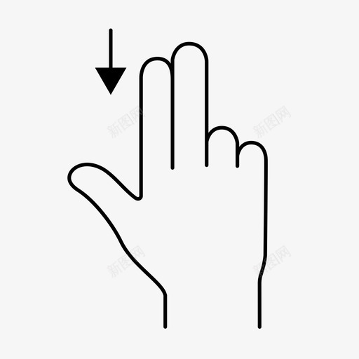 两个手指向下滑动流脉冲图标svg_新图网 https://ixintu.com 两个手指向下滑动 手势 手势1 振荡 擦伤 流 点击 界面 脉冲 触摸 跳动