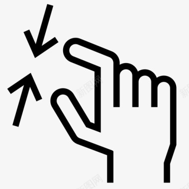 手指捏压缩手势图标图标