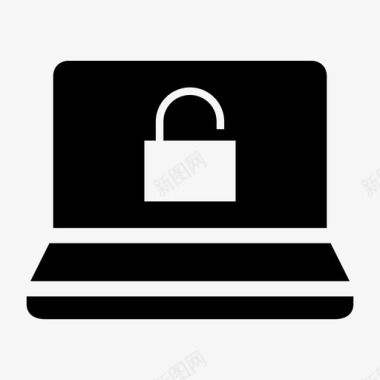 笔记本电脑解锁安全保险箱图标图标