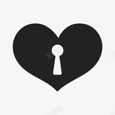 心钥匙孔心钥匙爱图标图标