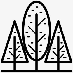 通用插图树木树木绘图潮汐图标高清图片