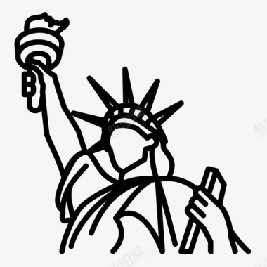 自由女神像纽约7月4日图标图标