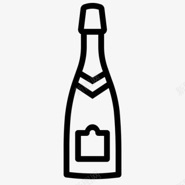 香槟起泡酒派对图标图标