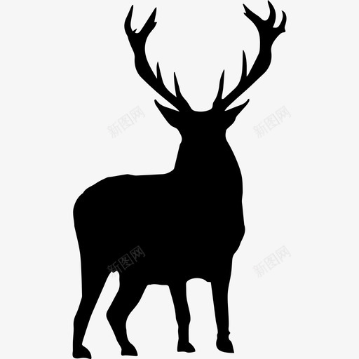 鹿的剪影动物动物王国图标svg_新图网 https://ixintu.com 动物 动物王国 鹿的剪影
