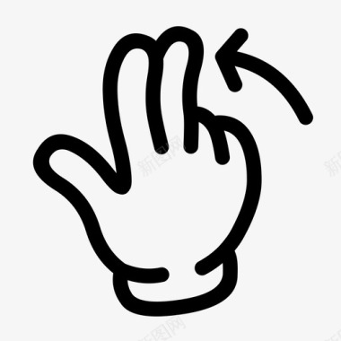 两个手指向左滑动移动手移动图标图标