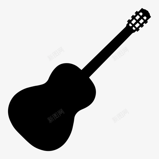 古典吉他原声乐器图标svg_新图网 https://ixintu.com 乐器 原声 古典吉他 弦乐 木制 音乐