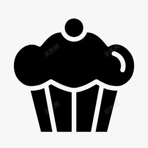 纸杯蛋糕面包房甜点图标svg_新图网 https://ixintu.com 松饼 甜点 甜食 糖 糖霜 纸杯蛋糕 美味 面包房