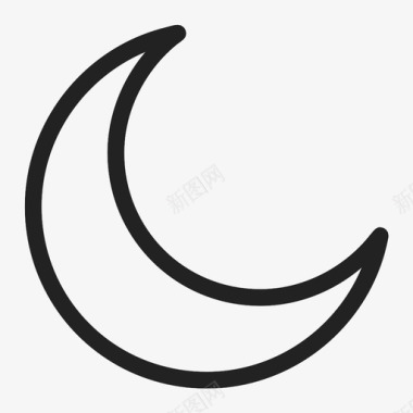 月亮天体新月图标图标