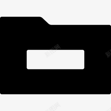 带负号的黑色文件夹界面商务包图标图标