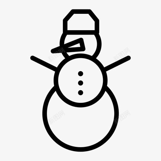 雪人圣诞节霜冻图标svg_新图网 https://ixintu.com 冬天 圣诞节 装饰雪 雪人 雪玩 雪球 霜冻
