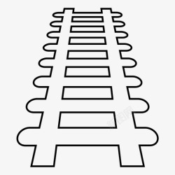 交叉裂缝火车轨道地震运输图标高清图片