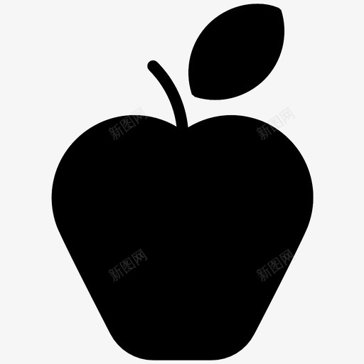 苹果新鲜水果图标svg_新图网 https://ixintu.com 健康 叶 新鲜 水果 苹果