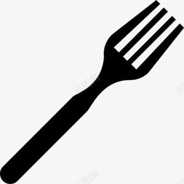 叉子在对角线工具和用具厨房图标图标