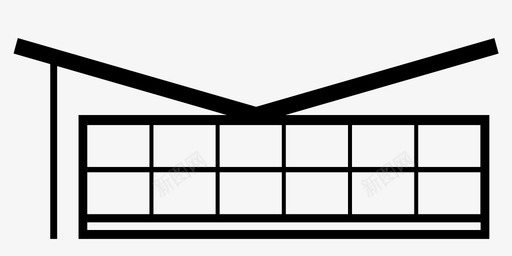 现代家居建筑车库图标图标