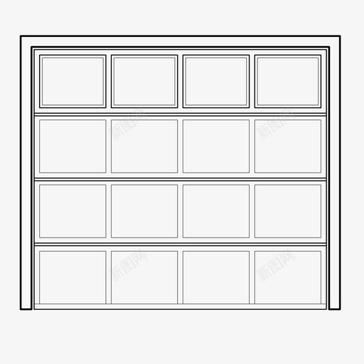 车库门位置开口图标svg_新图网 https://ixintu.com 位置 入口 区域 开口 房子 汽车 空间 车库门