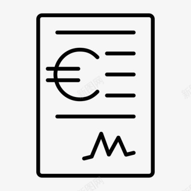 欧元银行对账单潮汐暴涨图标图标