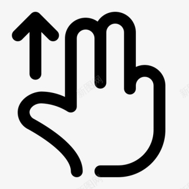 两个手指向上滑动触摸拇指图标图标
