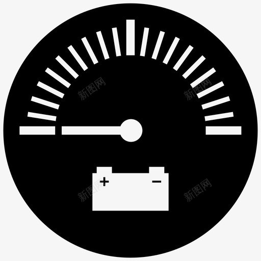 电池电量表单色仪表图标svg_新图网 https://ixintu.com 仪表 刻度盘 单色 汽车仪表 电池刻度盘 电池电量表 电源 空载