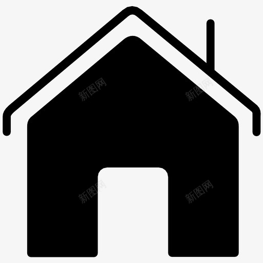 房屋结构遮蔽物图标svg_新图网 https://ixintu.com 墙壁 屋顶 建筑物 房屋 烟囱 结构 遮蔽物 门