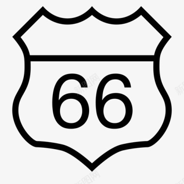 66号公路地图和街道图标图标