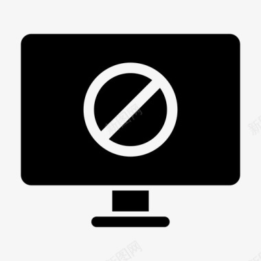 监视器被阻止屏幕通知个人计算机图标图标