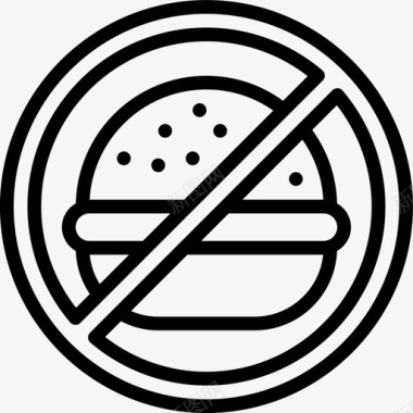 不吃快餐传统食品体重图标图标