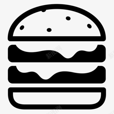 双芝士汉堡三明治肉饼图标图标