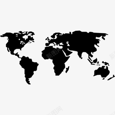 地球的大陆形状地球图标图标