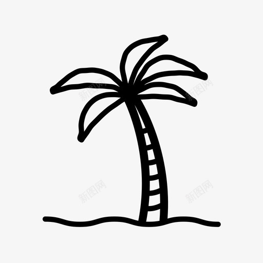 棕榈树夏天树叶图标svg_新图网 https://ixintu.com 夏天 夏季图标 岛屿 树叶 树皮 棕榈树 椰子 沙漠 海滩 热带