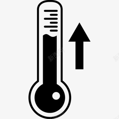 测量上升温度的温度计工具和器具生态学图标图标