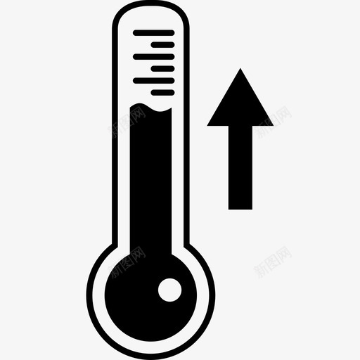 测量上升温度的温度计工具和器具生态学图标svg_新图网 https://ixintu.com 工具和器具 测量上升温度的温度计 生态学