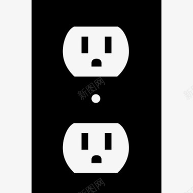 墙壁电子产品家居用品的电气插件图标图标