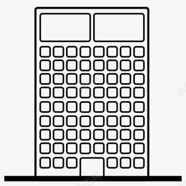 办公楼摩天大楼脉冲图标图标