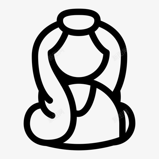 卷发用户头发图标svg_新图网 https://ixintu.com 人物 卷发 头像 头发 帐户 波浪 流动 用户 螺旋 轮廓 锁