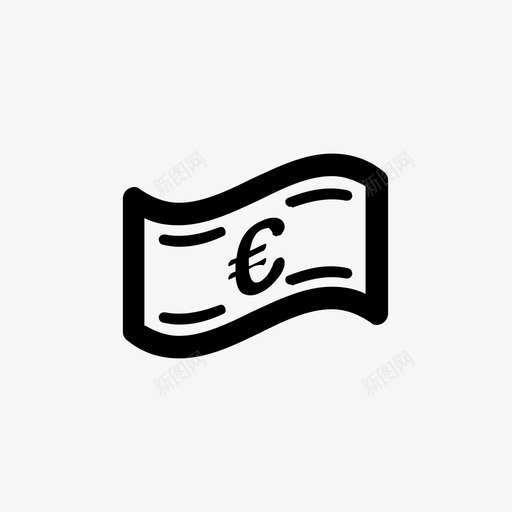 欧元钞票现金图标svg_新图网 https://ixintu.com 国家 国旗 欧元 现金 财富 货币 钞票